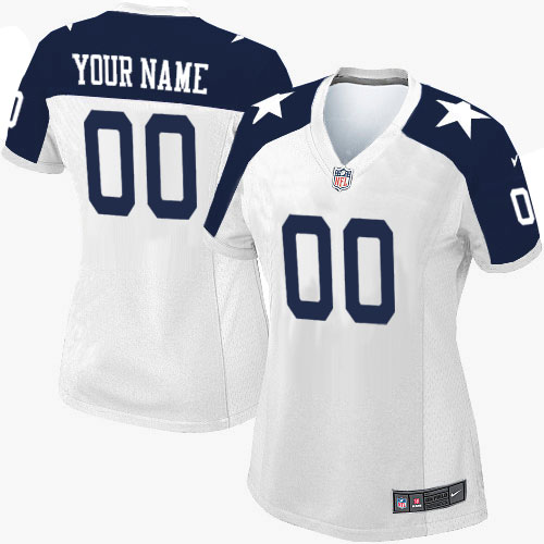 Nike Dallas Cowboys Customized White Throwback Stitched Women's NFL Jersey